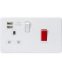 45A DP Switch & 13A Switched Socket with Dual USB Charger 2.4A - Matt White
