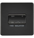 Screwless 10AX 3 pole Fan Isolator Switch - Matt Black