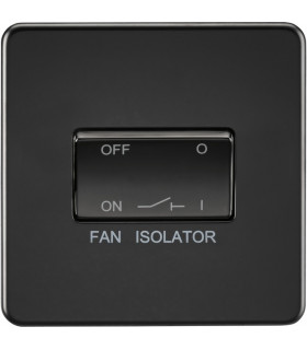 Screwless 10AX 3 pole Fan Isolator Switch - Matt Black