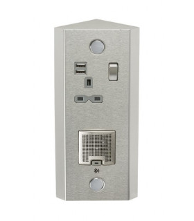 13A 1G Vertical Switched Socket with Dual USB Charger (2.4A) and 3W RMS Bluetooth Speaker