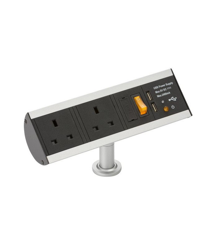 13A 2G Desktop Power Station with Dual USB Charger (2.4A)