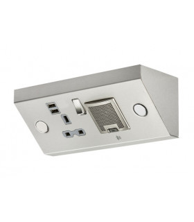 13A 1G Mounting Switched Socket with Dual USB Charger (2.4A) and 3W RMS Bluetooth Speaker