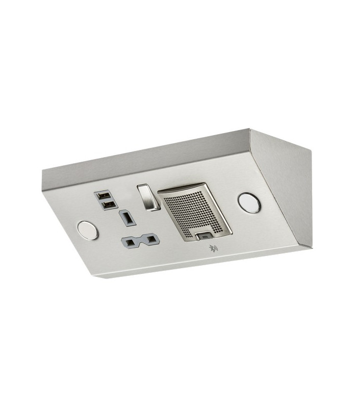 13A 1G Mounting Switched Socket with Dual USB Charger (2.4A) and 3W RMS Bluetooth Speaker