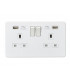 13A 2G Switched Socket with Dual USB Charger (2.4A) - Matt White