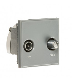 Diplexed TV /SAT TV Outlet Module 50 x 50mm - Grey