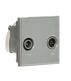 Diplexed TV /FM DAB Outlet Module 50 x 50mm - Grey