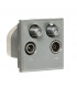 Quadplexed SAT1/SAT2/TV/FM DAB Outlet Module 50 x 50mm - Grey