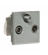 Triplexed TV /FM DAB/ SAT TV Outlet Module 50 x 50mm - Grey