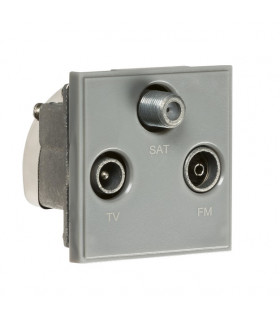 Triplexed TV /FM DAB/ SAT TV Outlet Module 50 x 50mm - Grey