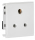5A unswitched round socket module 50 x 50mm - white