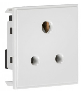 5A unswitched round socket module 50 x 50mm - white