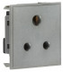 5A unswitched round socket module 50 x 50mm - grey