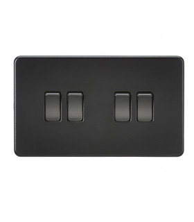 Screwless 10AX 4G 2-Way Switch - Matt Black