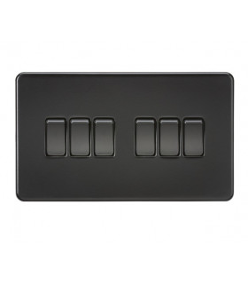 Screwless 10AX 6G 2-Way Switch - Matt Black