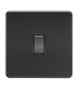 Screwless 20A 1G DP Switch - Matt Black