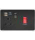 45A DP Switch & 13A Switched Socket with Dual USB Charger 2.4A - Matt Black