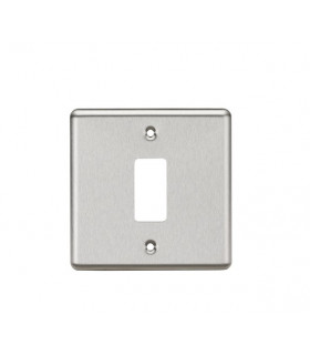 1G Grid Faceplate - Rounded Edge Brushed Chrome