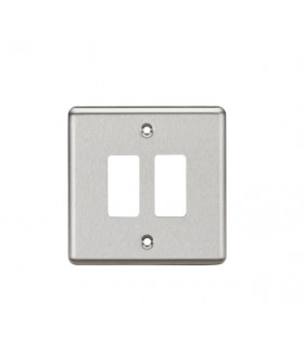 2G Grid Faceplate - Rounded Edge Brushed Chrome