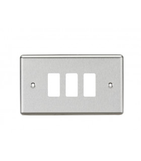 3G Grid Faceplate - Rounded Edge Brushed Chrome