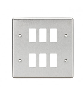 6G Grid Faceplate - Rounded Edge Brushed Chrome