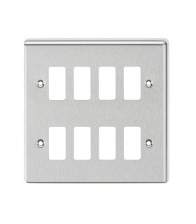 8G Grid Faceplate - Rounded Edge Brushed Chrome