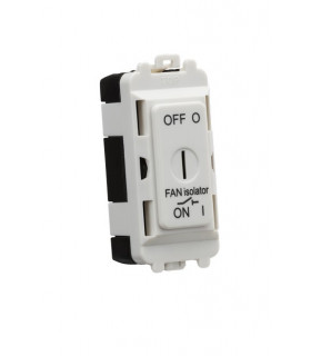 10A Fan Isolator Key Switch Module - White