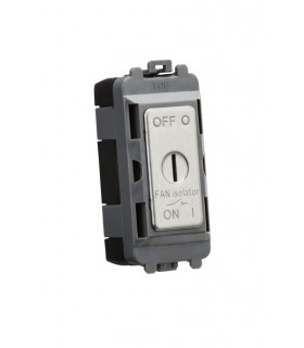 10A Fan Isolator Key Switch Module - Brushed Chrome