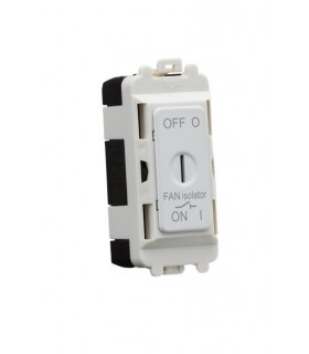 10A Fan Isolator Key Switch Module - Matt white