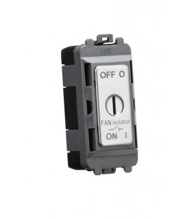 10A Fan Isolator Key Switch Module - Polished Chrome
