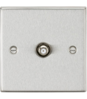 SAT TV Outlet - Square Edge Brushed Chrome