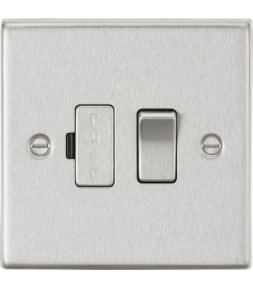 13A Switched Fused Spur Unit - Square Edge Brushed Chrome