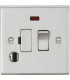 13A Switched Fused Spur Unit with Neon & Flex Outlet - Square Edge Brushed Chrome