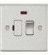 13A Switched Fused Spur Unit with Neon - Square Edge Brushed Chrome