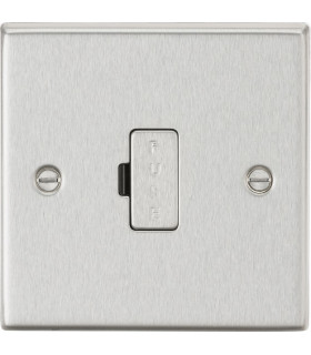 13A Fused Spur Unit - Square Edge Brushed Chrome