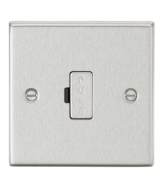 13A Fused Spur Unit - Square Edge Brushed Chrome