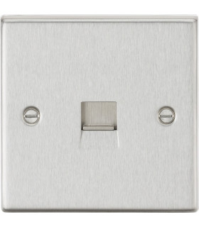 Telephone Extension Outlet - Square Edge Brushed Chrome