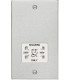 115/230V Dual Voltage Shaver Socket with White Insert - Square Edge Brushed Chrome