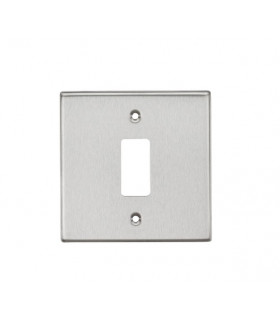 1G Grid Faceplate - Square Edge Brushed Chrome
