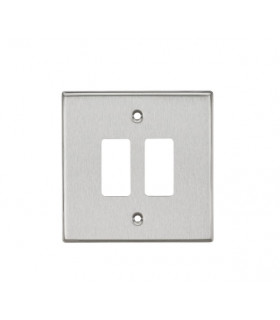 2G Grid Faceplate - Square Edge Brushed Chrome