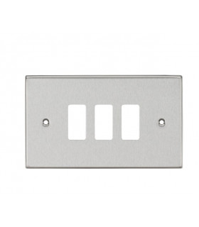 3G Grid Faceplate - Square Edge Brushed Chrome