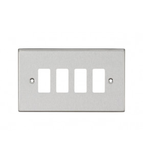 4G Grid Faceplate - Square Edge Brushed Chrome