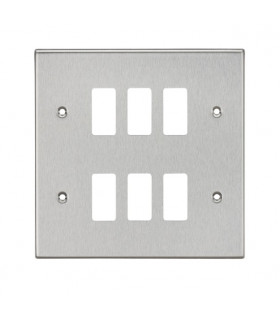 6G Grid Faceplate - Square Edge Brushed Chrome