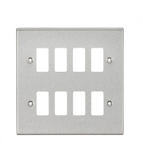 8G Grid Faceplate - Square Edge Brushed Chrome