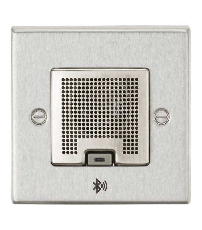 3W RMS Bluetooth Speaker Outlet - Brushed Chrome
