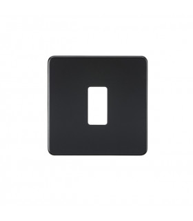 Screwless 1G grid faceplate - matt black