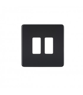 Screwless 2G grid faceplate - matt black