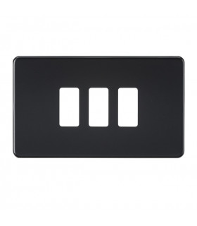 Screwless 3G grid faceplate - matt black