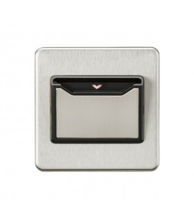Screwless 32A 1G Key Card Switch - Brushed Chrome