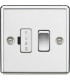 13A Switched Fused Spur Unit - Rounded Edge Polished Chrome