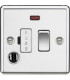 13A Switched Fused Spur Unit with Neon & Flex Outlet - Rounded Edge Polished Chrome